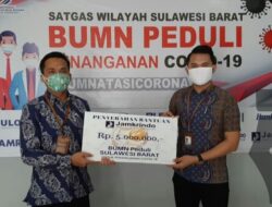 Jamkrindo Mamuju Salurkan Bantuan Tangani COVID-19